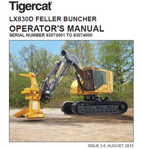 Tigercat Lx D Feller Buncher Operators Manual Service Repair